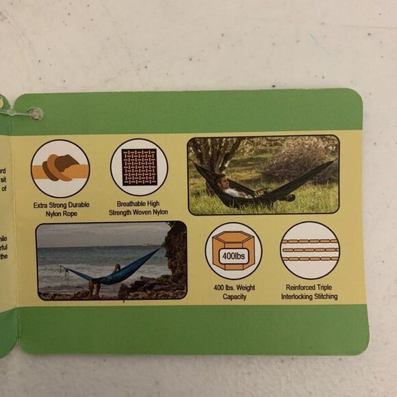 Wise Owl Outfitters Hammock for Camping Single & Double Navy For Travel F46 - Picture 3 of 4